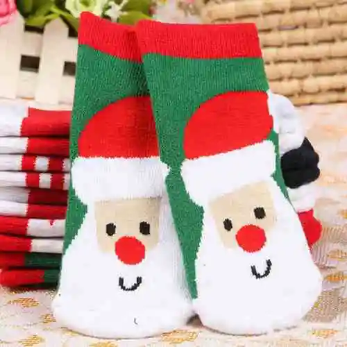 1 Pair Autumn Winter Christmas Gift Baby Kids Cotton Warm Thick Socks Floor socks Toddler Boys Girls Cute Cartoon Elk Socks - Цвет: E