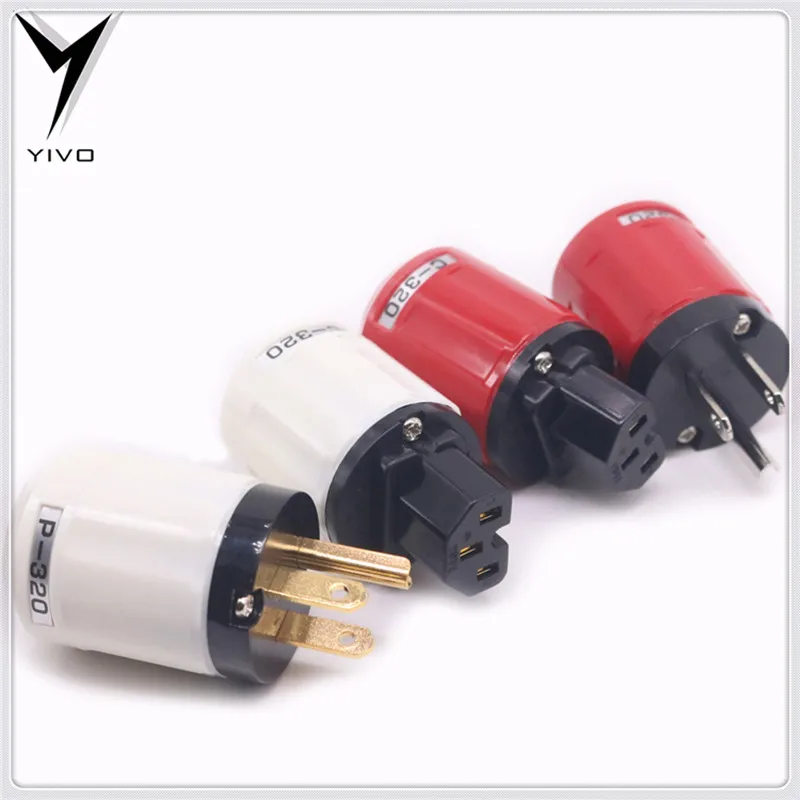 Аудио XSSH P-320 C-320 OEM Hi-Fi с золотым покрытием красный чистый Медь Schuko EU US питания ИЭК АС Разъем для шнура питания