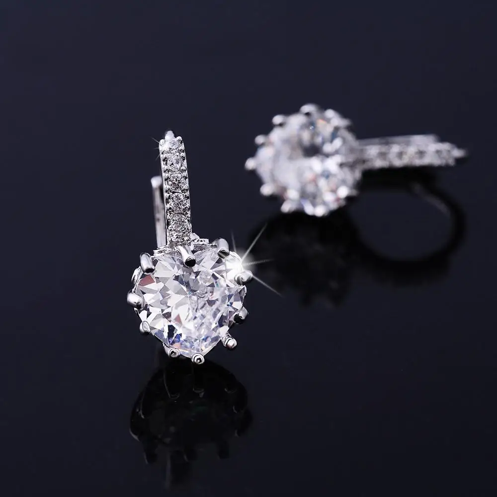 

Classical small Earrings Bride Heart Shape Crystal Earrings for Women Rhinestone Dangle Wedding Earring Jewelry