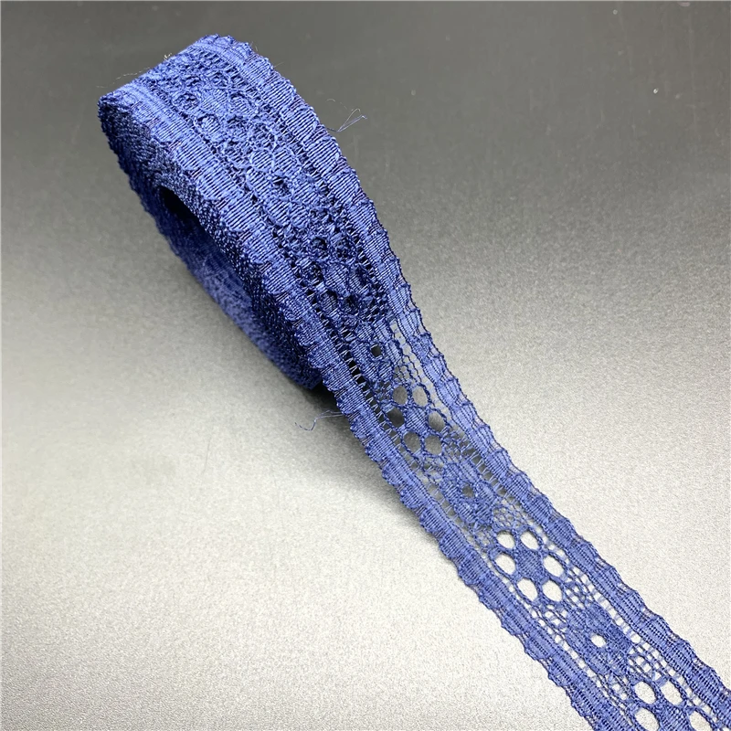 Navy Blue 5 ярдов/партия, 20 мм, кружевная лента, вышитая кружевная ткань, отделка, украшение, сделай сам, ручная работа, швейные изделия, последние африканские шнурки, ткань - Цвет: Navy Blue