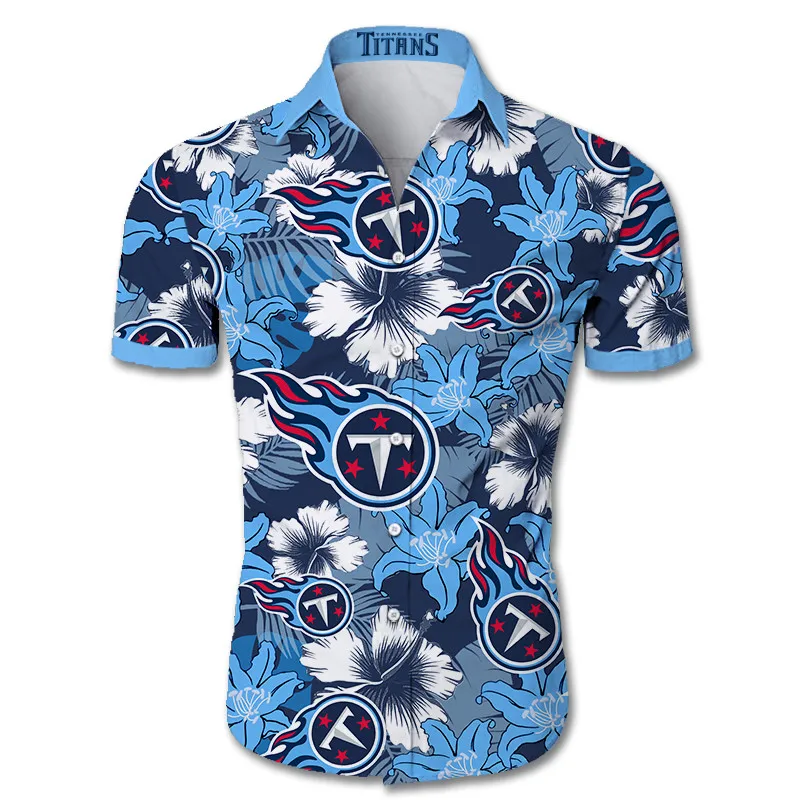 

2021 Tennessee Cool men's 3D flower hawaiian Titans shirts Blue tops