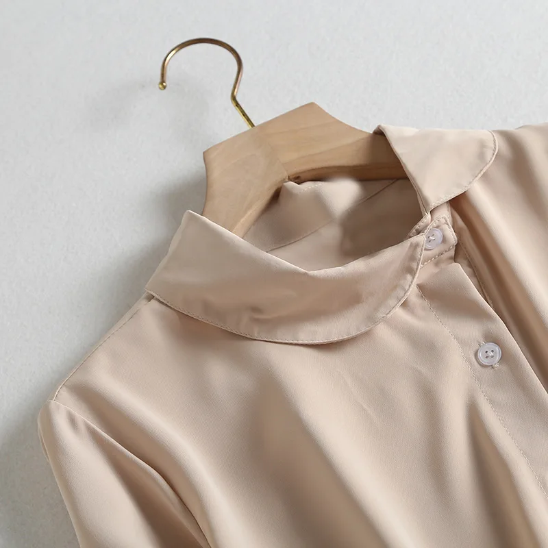 

Blouses Woman 2019 Solid Color Asymmetric Lapel Shirt Women Blouse Women Modis Camisa Femenina Womens Tops and Blouses