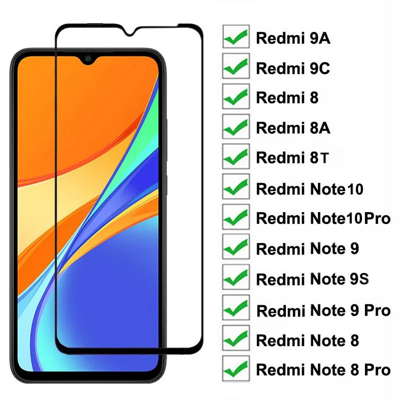 

Защитное стекло 9H для Xiaomi Redmi Note 10 Pro 10T 10S 9 Max 8 T A 9 S 8 T, пленка для экрана Redmi 10 JE 9 S C 9C 8A, закаленное стекло