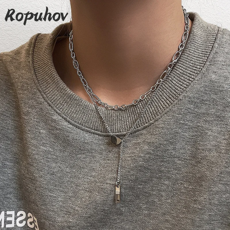 ROPUHOV 2021 Новое корейское модное французское Ретро Двухслойное ожерелье цепочка на