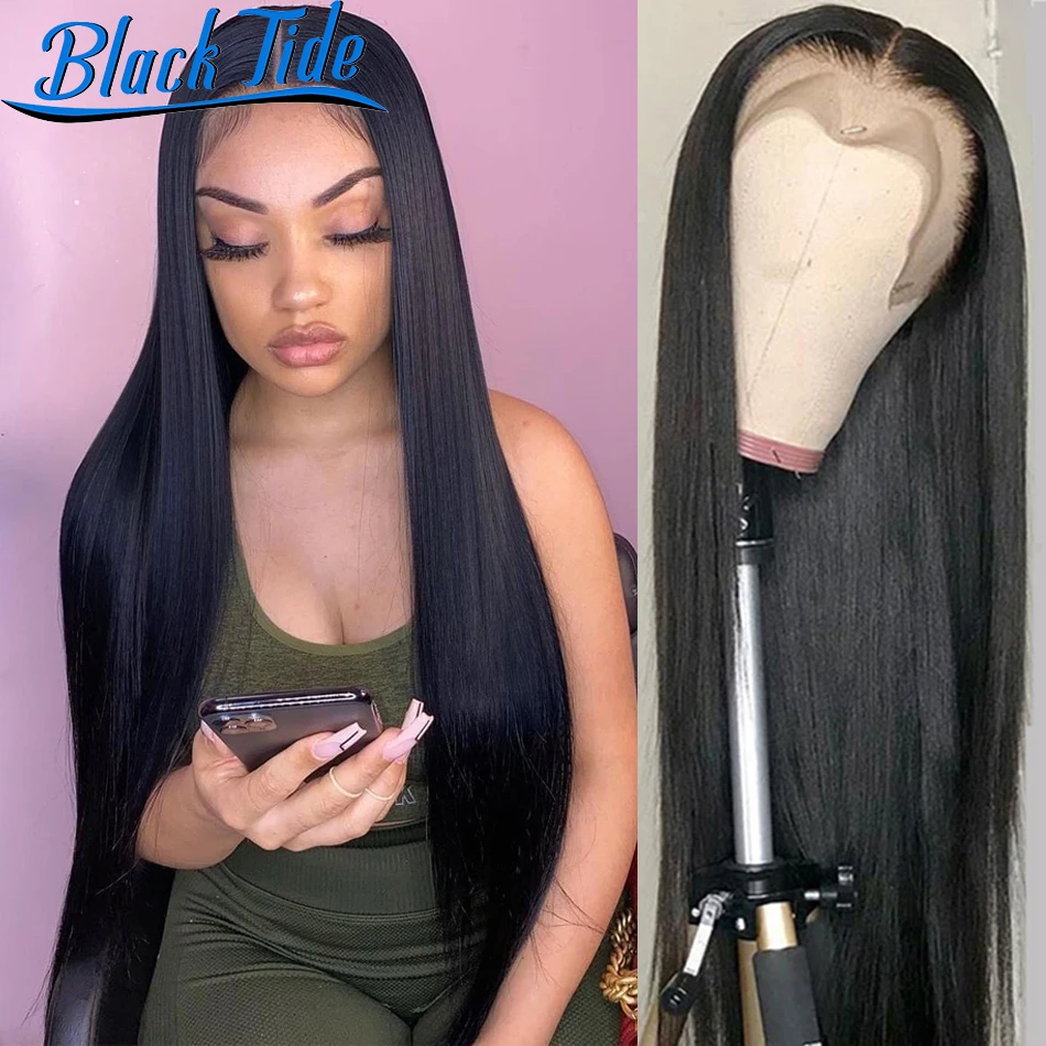 

Bone Straight Human Hair Wigs Remy 13X4 Lace Front Human Hair Wig 250% Peruvian Straight Wig 4x4 Closure Wig Preplucked
