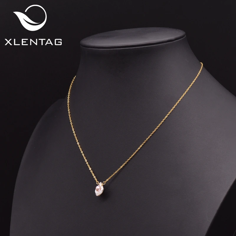 XlentAg натуральная мишура в форме пресноводной жемчужины кулон ожерелье для женщин