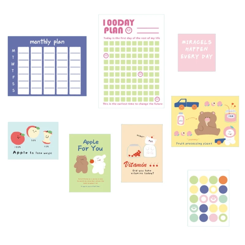 

Q0KF 16Pack Weekly/Monthly Plan Wall Collage Kit Aesthetic Pictures, Bedroom Decor for Teen Girls, Collage Kit for Wall Decor