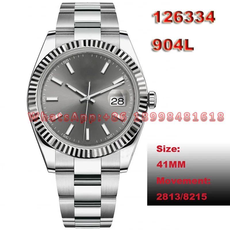 

Мужские автоматические механические часы DateJust 41 мм 126334 AAA 904L из нержавеющей стали Роскошные брендовые водонепроницаемые часы для мужчин