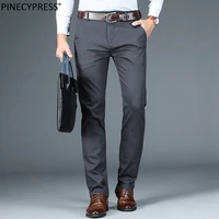 98 cotton 2 spandex anti static man trousers formal business male straight autumn clothing slim grey casual men chino pants