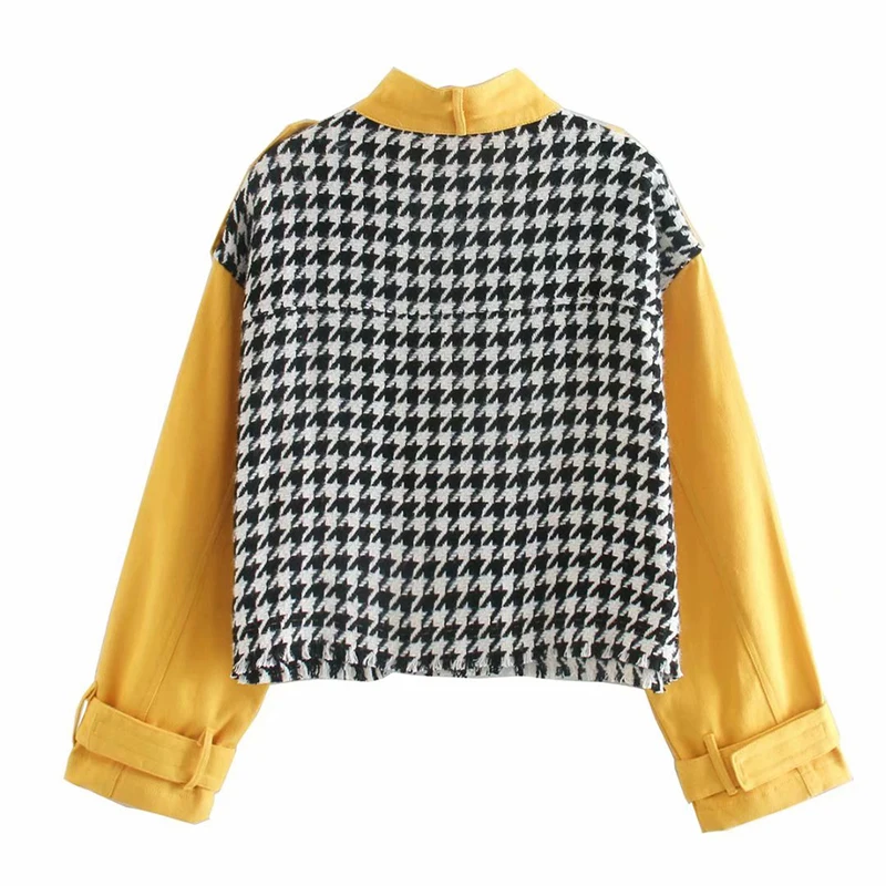 

The latest design spring and autumn ladies new casual jacket woolen stitching jacket coat street sports jacket