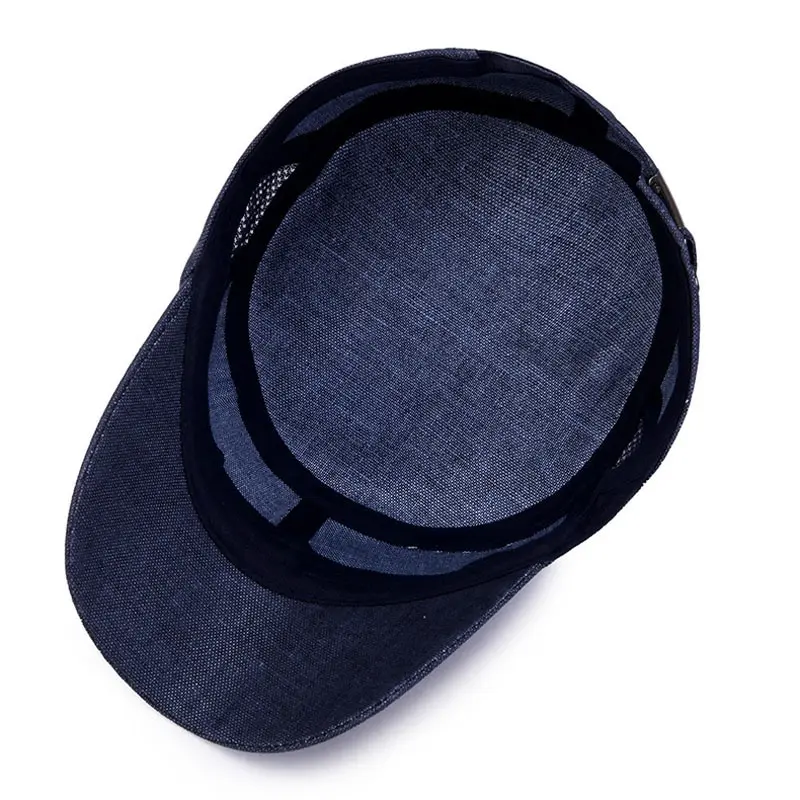 

Fashion Hip Hop Mens Baseball Cap Military Caps Spring Autumn Tactical Hat Men's Flat Top Linen Army Cap Sports Leisure Hats