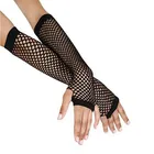 Стильные длинные черные ажурные перчатки, женские перчатки без пальцев для девушек, танцевальный костюм в готическом стиле, панк-рок, Вечерние перчатки