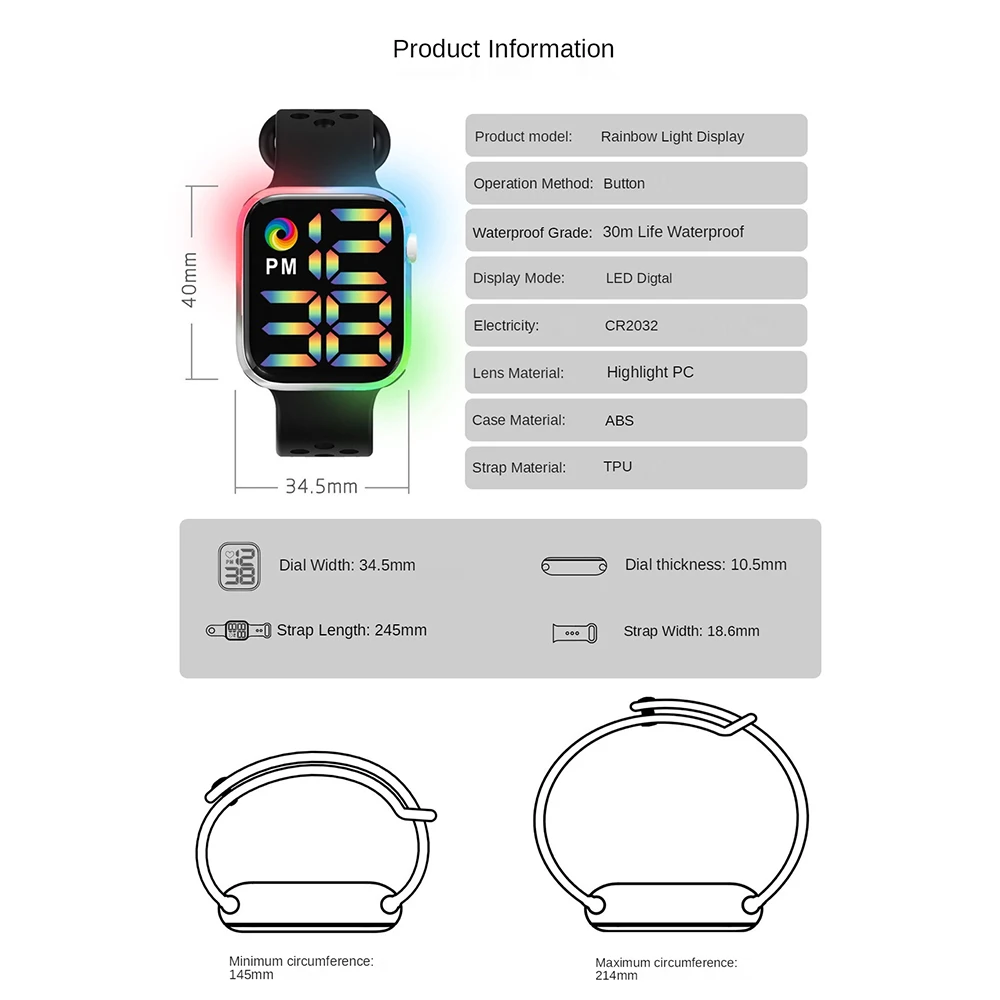 Fashion New Flash Sports Watch Women Men Watches 2021 Luminous LED Digital Display Electronic Wristwatches Shockproof Clock Gift