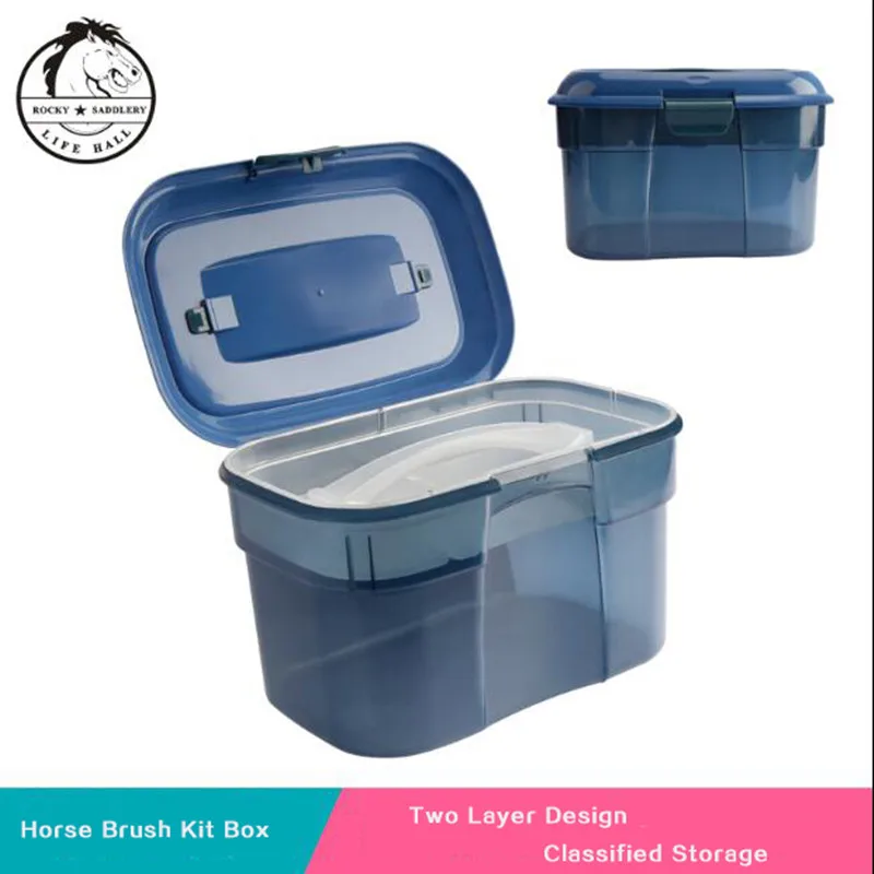 

Cavassion Equestrian Equipment Horse Stable Tools Horse Brush Kit Box Convenient for Receive Brushes for Horse Riding Knight