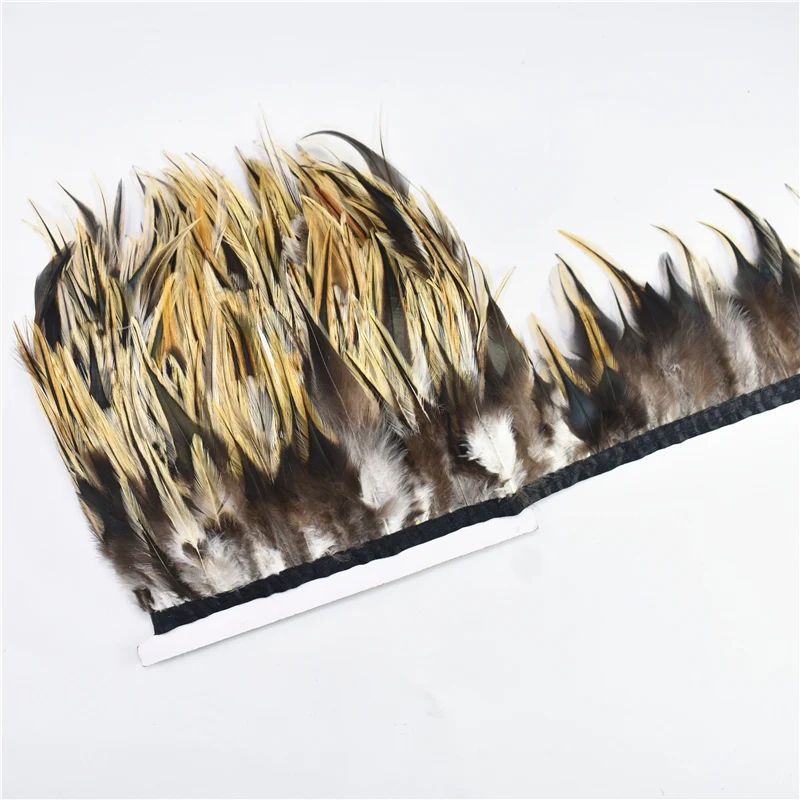 

1Meters Pheasant Feather Trim Width 10-15CM Rooster Pheasant Feathers for Crafts Ribbon Sewing Wedding Feathers Decoration Plume