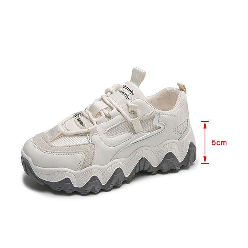 

Women Daddy Shoes Spring Autumn Mesh Height Increasing Non-slip Platform Mixed Color Sneakers Woman Casual Sneakers Ladies 2021
