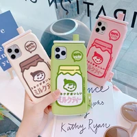 3d cute cartoon japanese milk tea drink bottle phone case for apple iphone 11 pro xs max xr x 7 8 plus soft silicone back cover