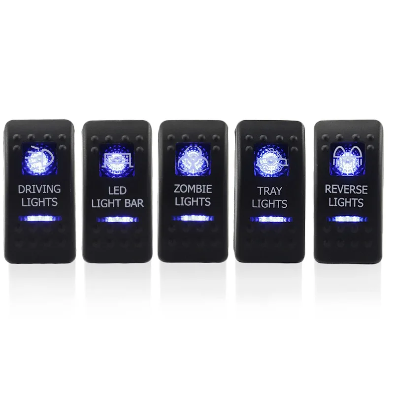 1Pc DC12-24V Waterproof Car Marine Switch 5Pin Toggle with Blue LED Light for RV Boat Truck Yacht Caravan Automobile | Автомобили и