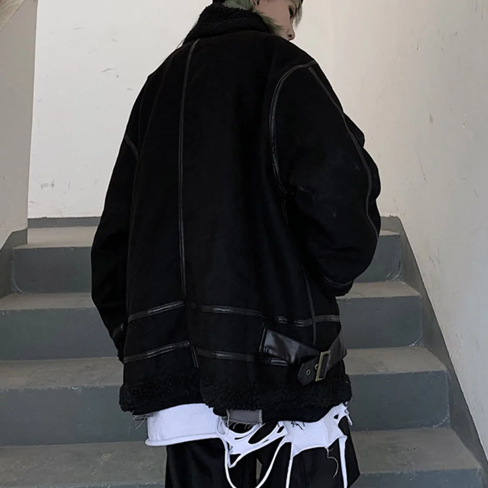 

Winter Jacket Women 2020 Gothic Punk Warm Oversize BF Style Pocket Black Coat Female Retro Streetwear Harajuku Chic Outwear New