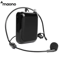 maono voice amplifier portable professional teacher microphone with fm repeat and music player function for coaches tour guides