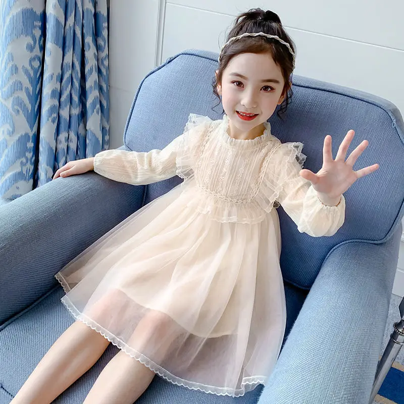

AUTUMN/WINTER 2021 New Girls’dress Children’s Clothing Mesh Thickened Princess Dress Little Girls Lace Fashion Dress