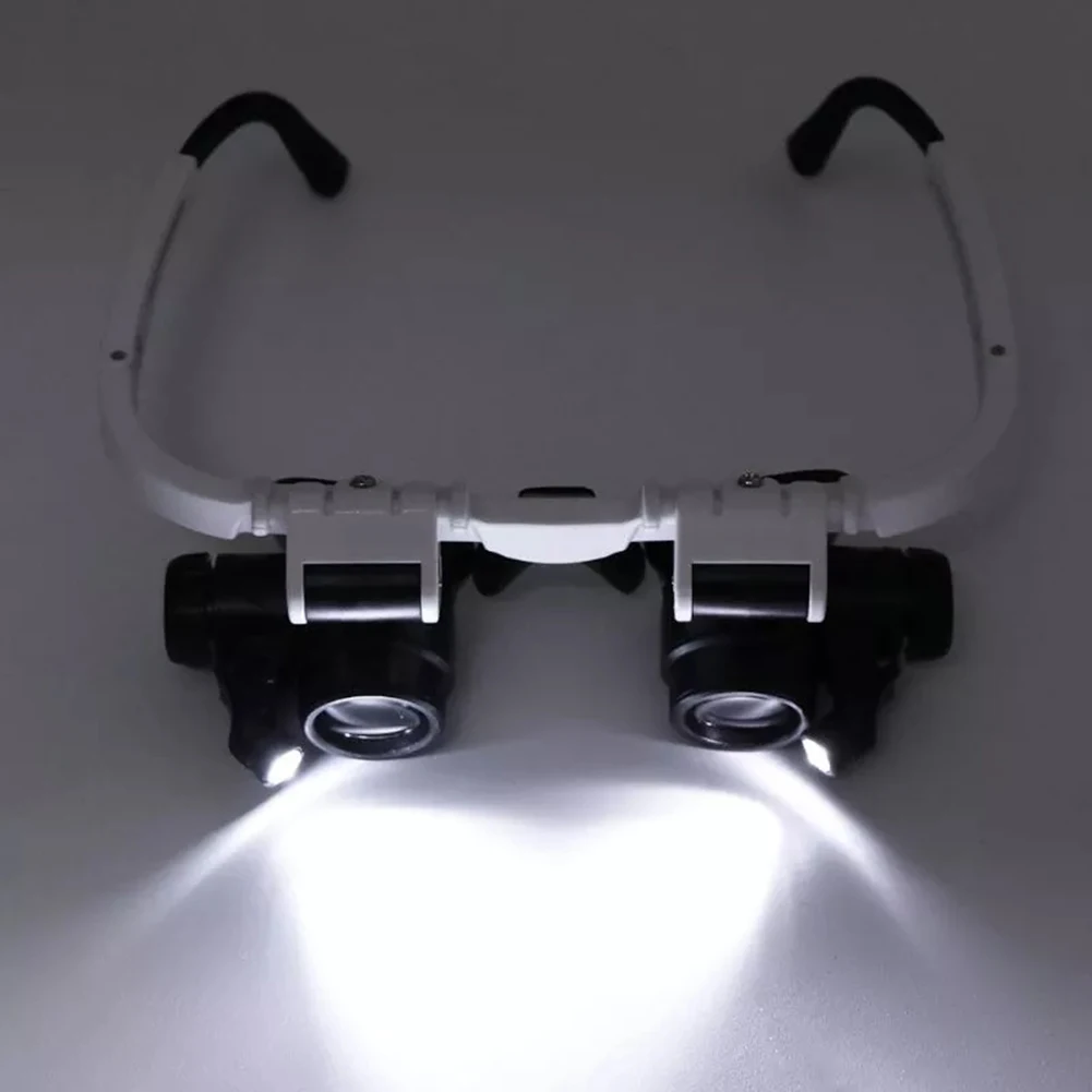 Gafas de aumento con luz LED, lupa de joyería, lentes de 4 grupos, herramientas de soldadura, 1 lupa LED para soldar