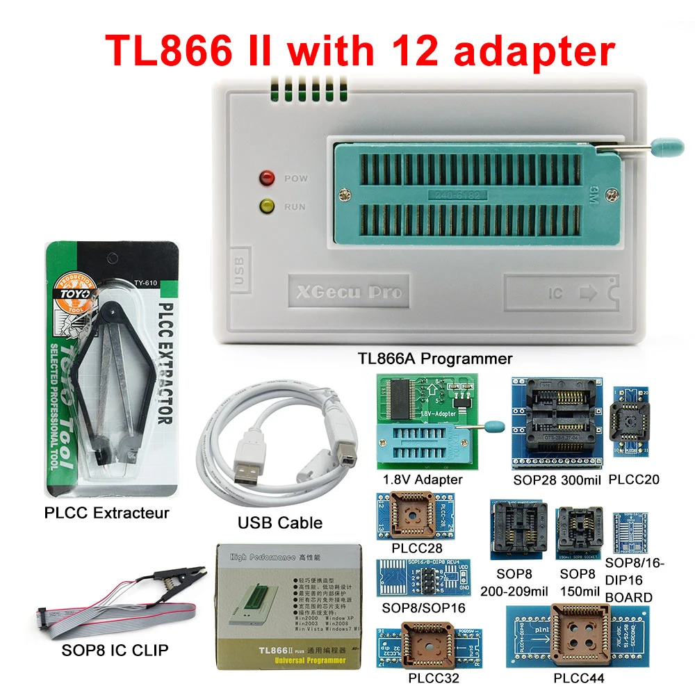 Высококачественный оригинальный V10.41 TL866II Plus Универсальный программатор Minipro с 29