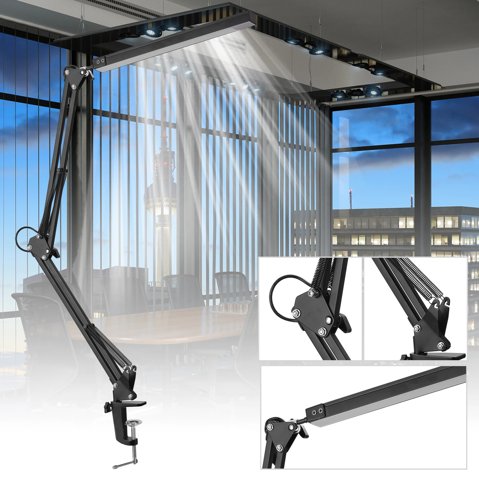 Металлическая складная Светодиодная лампа для чтения с длинной рукояткой три