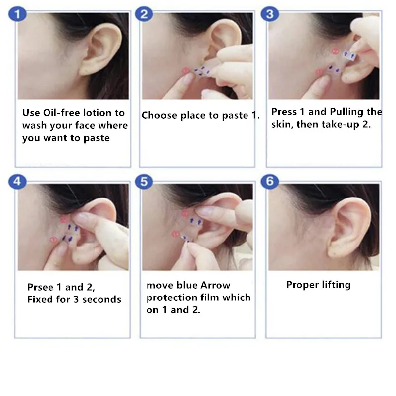 40 шт. невидимые тонкие наклейки для лица линия морщины провисание кожи v образная