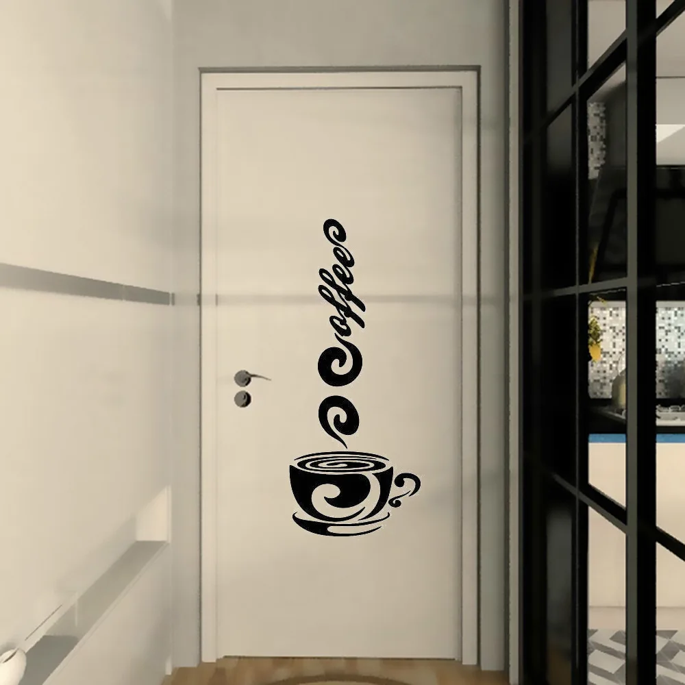 

wall stickers For Cafeteria Kitchen Door Stickers Removable Waterproof PVC Bowl Cup Creative