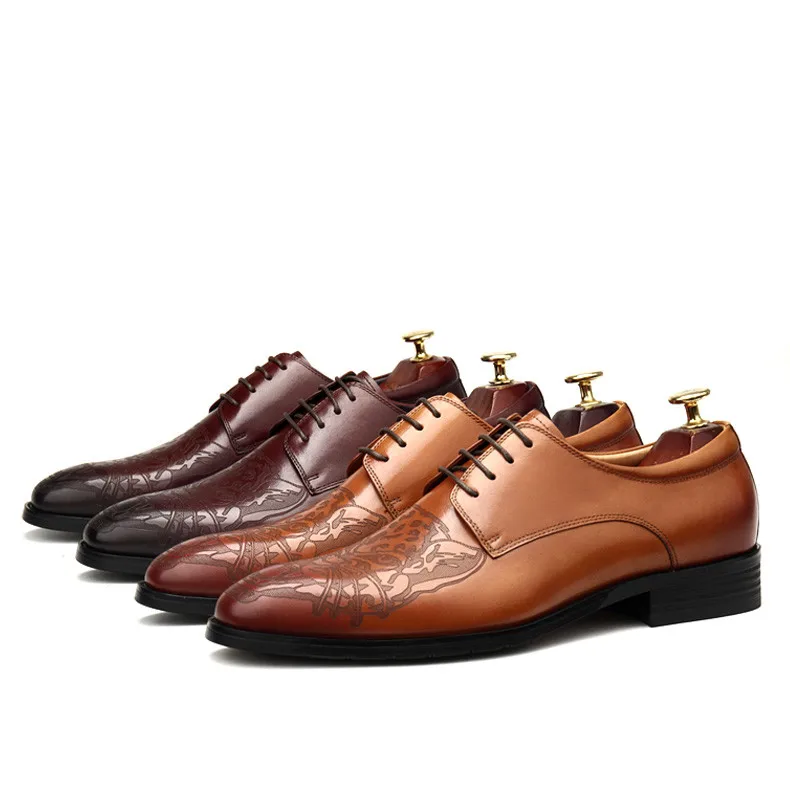 

Мужские деловые туфли большого размера EUR46, черные/кофейные/коричневые туфли из натуральной кожи, туфли дерби для выпускного вечера