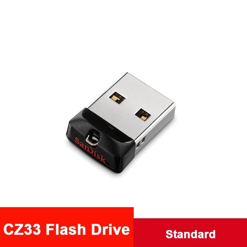 CZ33-Standard Флеш-накопитель sandisk Cruzer, 16 ГБ, 32 ГБ, 64 ГБ, автомобильный стерео флеш-накопитель, брелок, карта памяти, крошечная, подходит для DJ, музыка, U диск, Cle, USB флешка - Цвет: CZ33-Standard