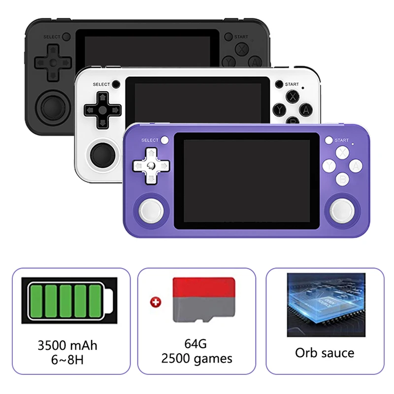 

RG351P Retro Game Console RK3326 64G Open Source Linux System PS1 Game Player Built-in 2500 Games RG351 Handheld Game Console