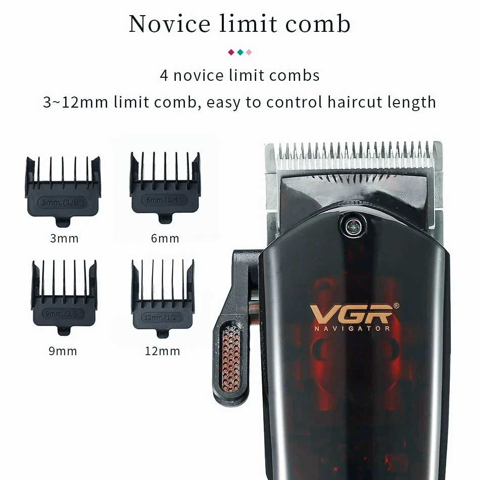 VGR Electric Hair Clipper Professional Hair Cutting Machine Hair Trimmer For Men Haircut Machine Barber Digital Display V-165 enlarge