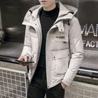 Мужская зимняя куртка, пальто, модное качественное хлопковое стеганое ветрозащитное толстое теплое пальто с карманами, одежда с капюшоном, мужские парки