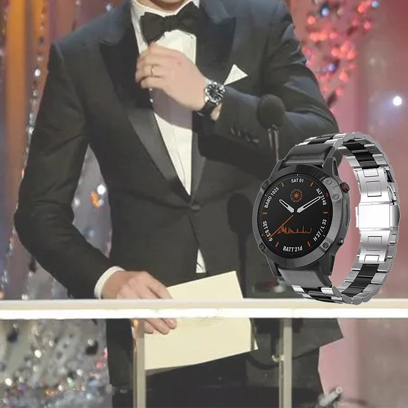 Ремешок из нержавеющей стали для смарт часов Garmin Fenix 6 6X 5X 5 3HR Forerunner 935 945|Ремешки