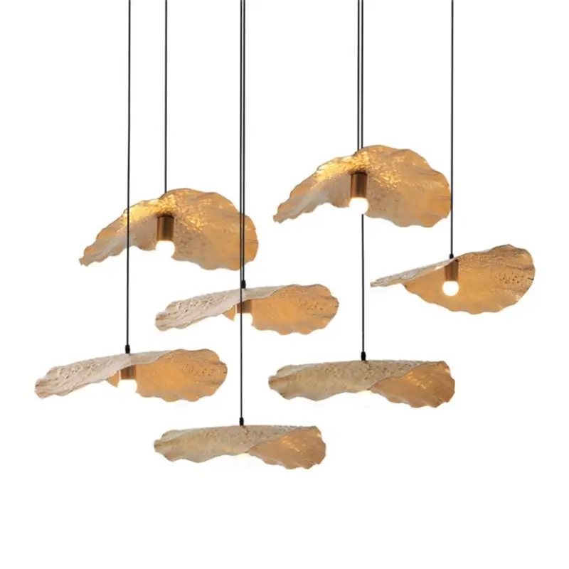 Nordic Lotus Leaf Led подвесной светильник s столовая Ресторан Бар металлический декор