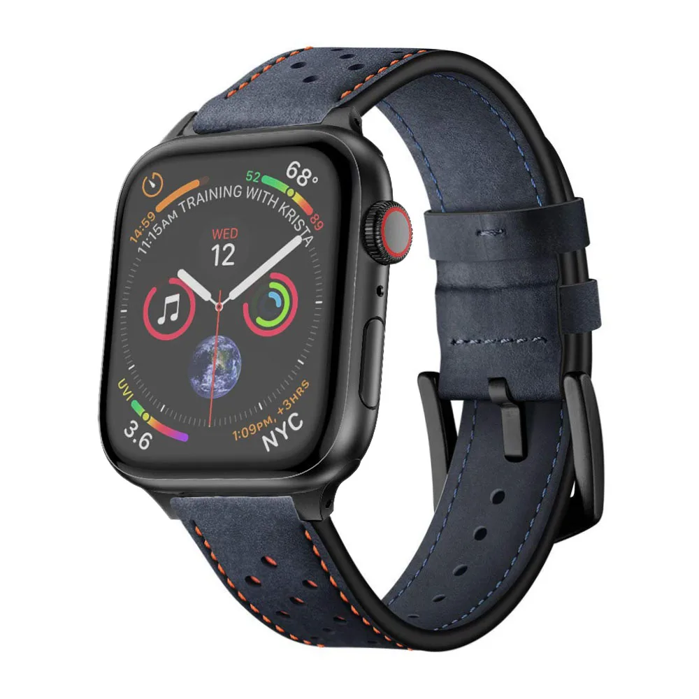 Ремешок из натуральной кожи для Apple Watch Band 40 мм 44 браслет iWatch Series 5 4 3 2 1 42 38 |