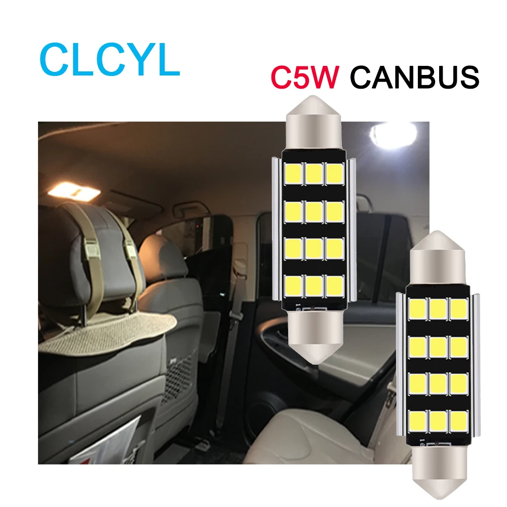 

CLCLY C5W LED CANBUS Car Lamp 28mm 29mm 31mm Festoon 36mm 39mm 41mm 42mm 3W C10W For Lada Auto Interior Light 12V Map Dome Bulb