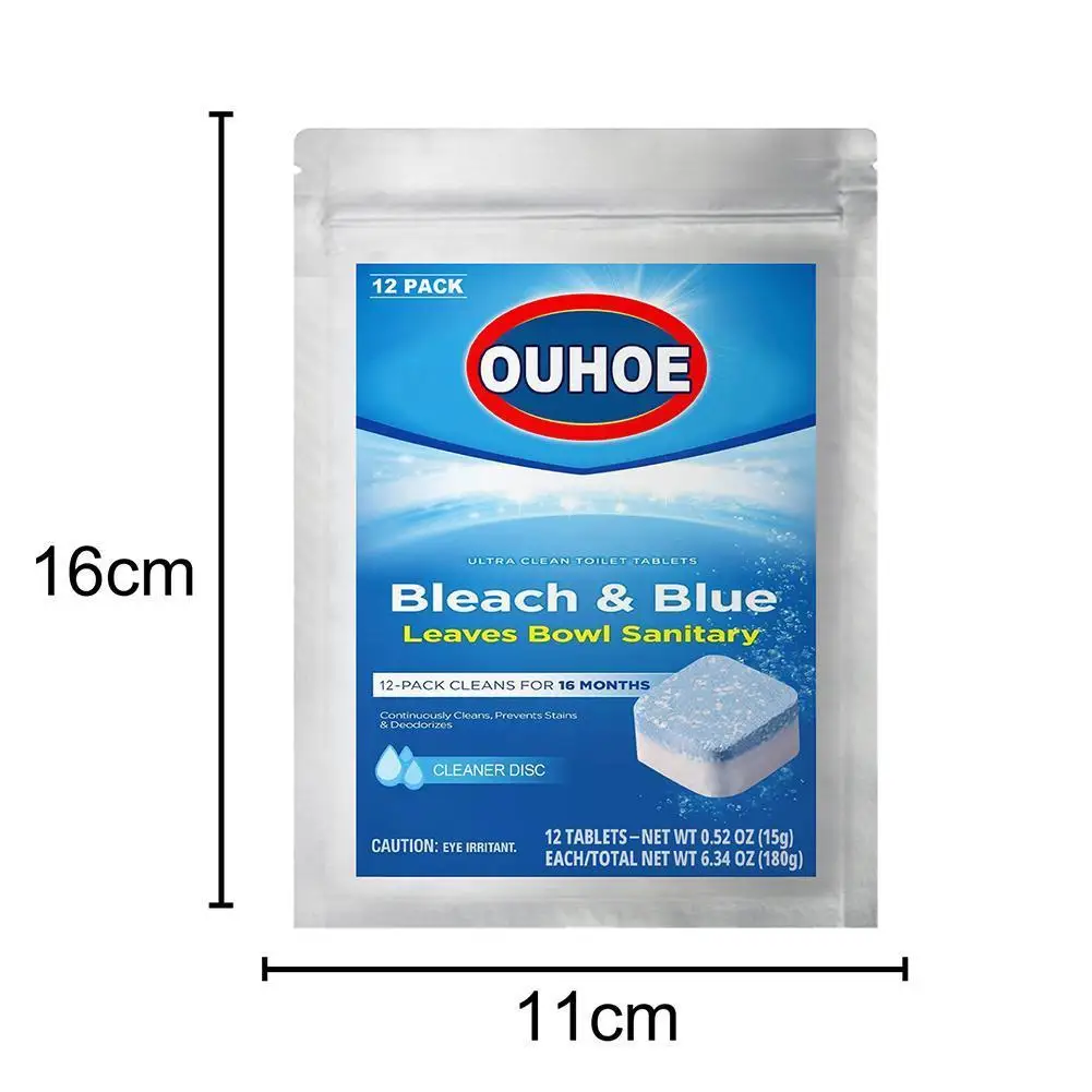 

12 Pieces Toilet Cleaning Effervescent Tablets Multifunctional Public Descaling Hotel Tool To Cleaning Yellow Home Toilet H K2O4