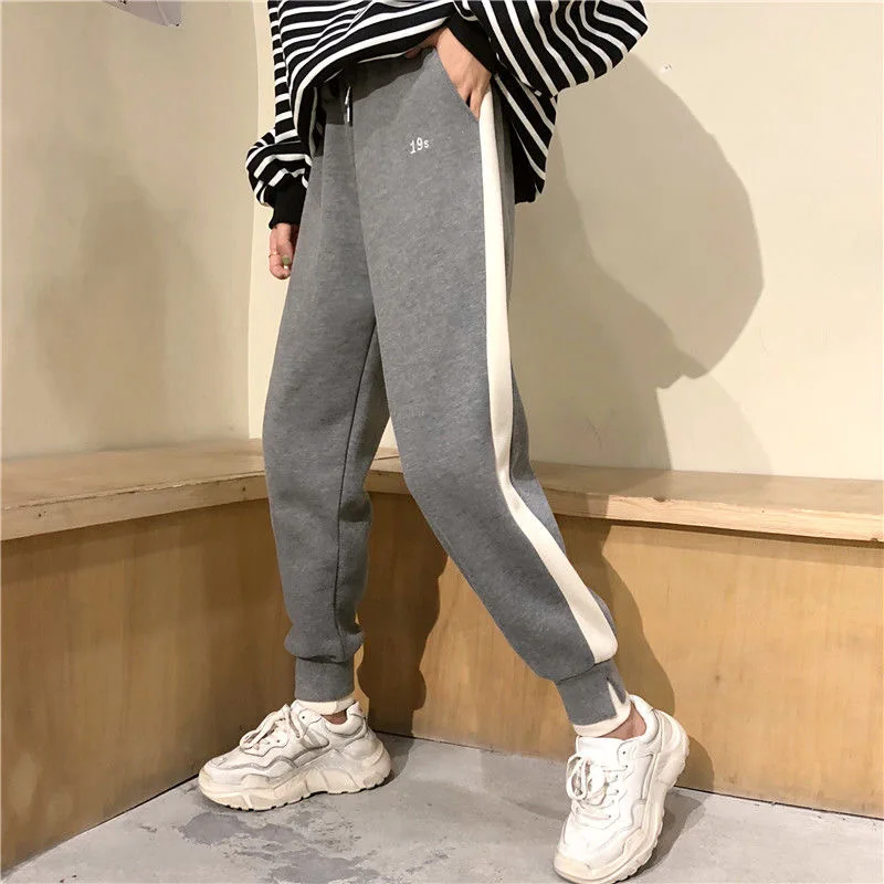 

Autumn Winter Casual Jogger Pants Women Loose Drawstring Sportwear Trousers Female Elastic Waist Fashion Streetwear Pants