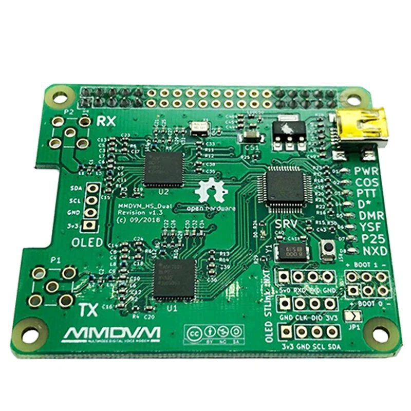 V1.3 MMDVM HS двойная шляпа дуплекс Hotspot плата + 2 шт. антенна поддержка P25 DMR YSF NXDN для
