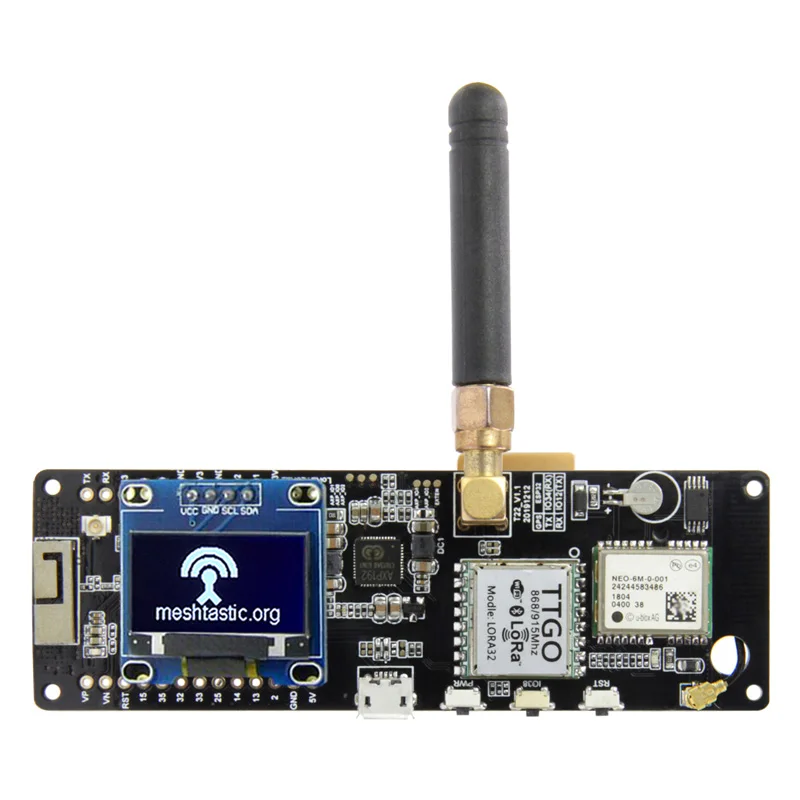 

LILYGO® TTGO Meshtastic T-Beam V1.1 ESP32 433/868/915/923Mhz WiFi Bluetooth ESP32 GPS NEO-6M SMA 18650 Battery Holder With OLED