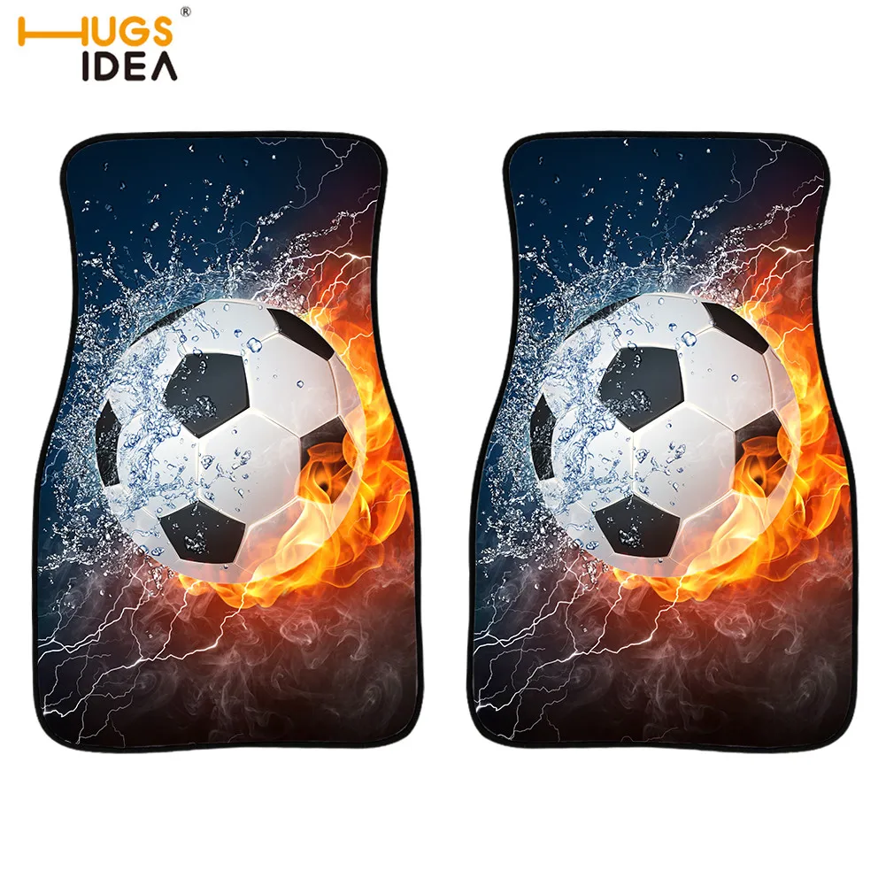 2 шт. автомобильные коврики из полиэстера с принтом в виде футбольного мяча | Дом и