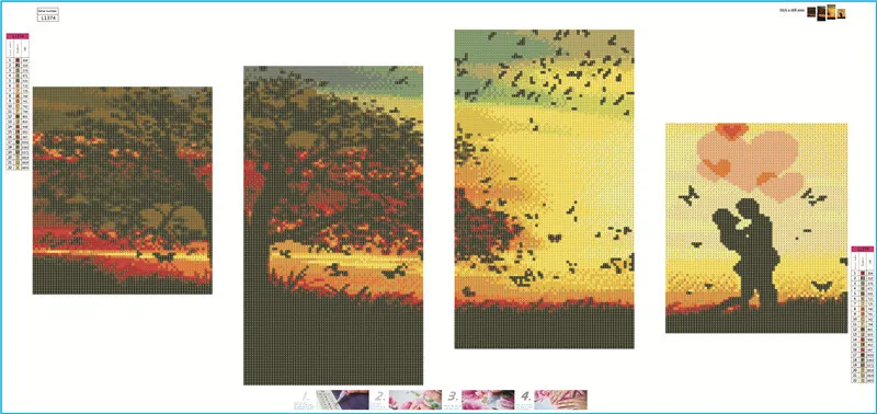 

Sunset Landscape Lovers 5D DIY Diamond Painting Cross Stitch Kits Square Round Drill Embroidery Rhinestones Picture Home Decor