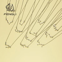 fengli korean necklace twelve constellation pendants necklaces for women personality birthday clavicle crystal choker