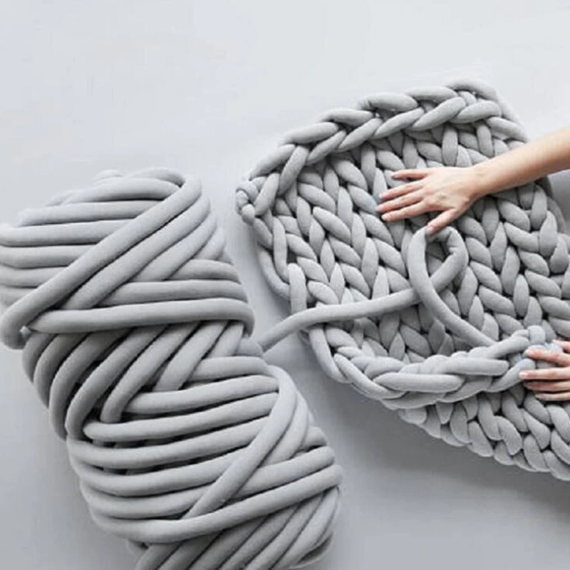 500 г/мяч супер толстая натуральная массивная пряжа DIY громоздкое вязанное одеяло