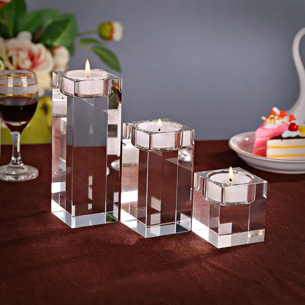 

Romantic Transparent Home Candle Holders Festive Valentine'S Day Candlestick Candle Lantern Candelabra For Wedding Birthday