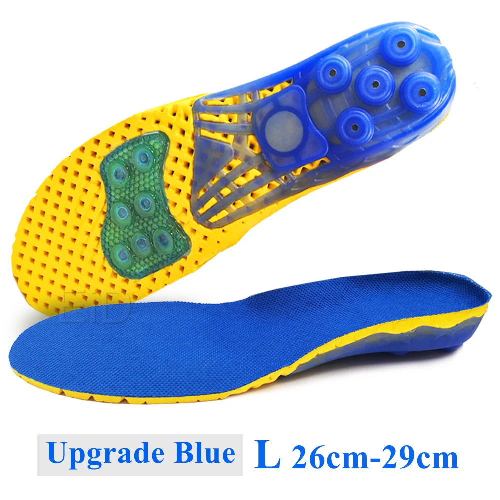 Blue L EU 40-45 EVA Весна Силиконовые ортопедические стельки для обуви, стельки для плоскостопия, ортопедические стельки, стельки для супинатора, Подошвенный Фасциит, уход за ногами - Цвет: Blue L EU 40-45