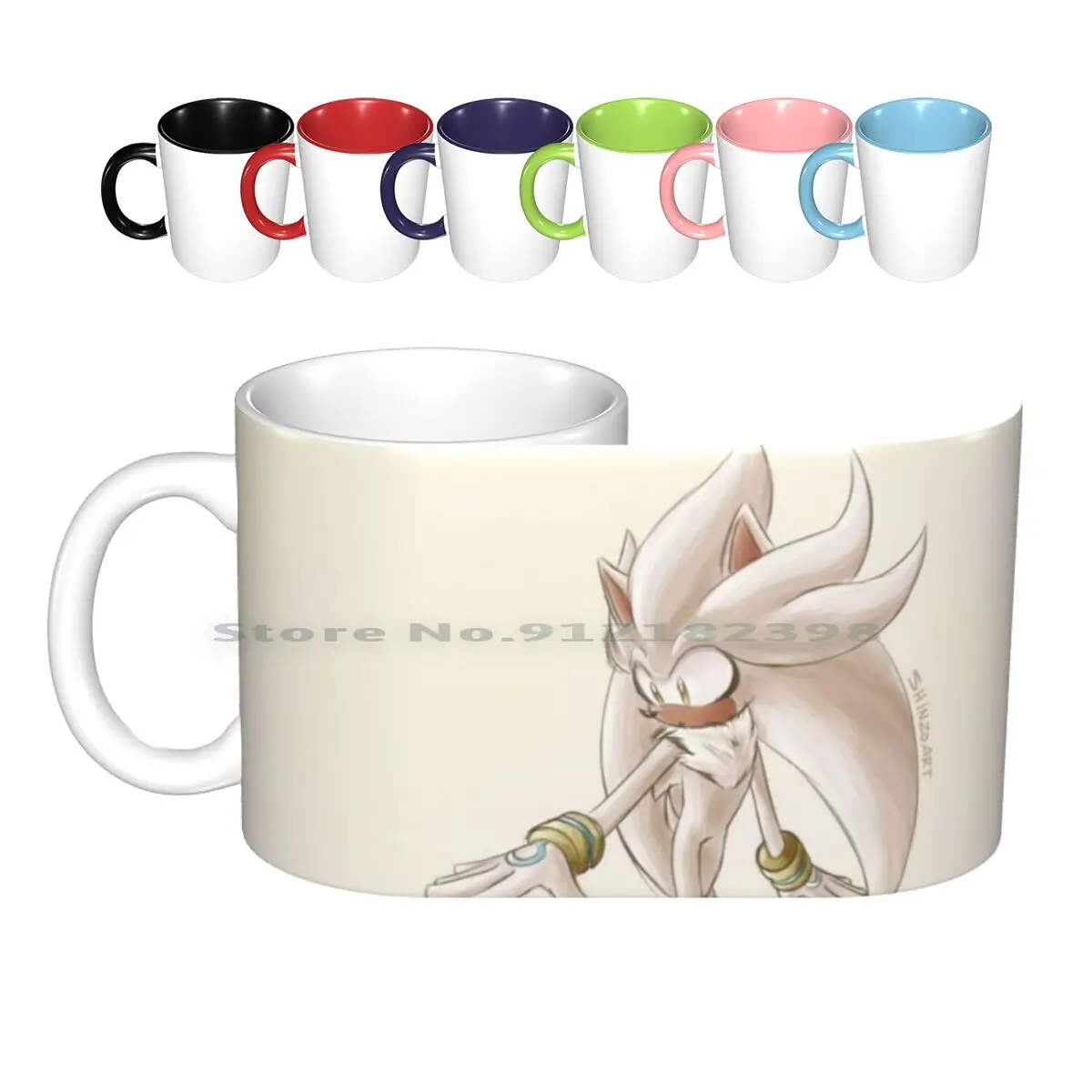 Silver The Hedgehog-Flower Ceramic Mugs Coffee Cups Milk Tea Mug Silver The Hedgehog Silver The Hedgehog 2006 06 Creative